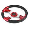 320mm 12.5in Racing Car Steering Wheel with Horn Button PVC Red Color Universal Modified Part