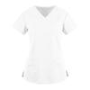 Women's Fashionable Loose-Fit Short-Sleeve V-Neck Pocket Blouse With Slit