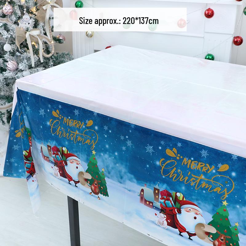 Red Plaid Disposable Christmas Tablecloth for Rectangle Party or Coffee Tables