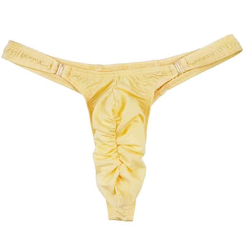 Men Fashion Sexy Underwear Elastic T-Back Breathable Thong With Buckle