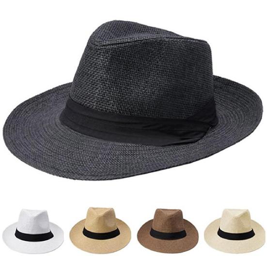 Hat Wide-cut Brim Sun-proof Straw Ribbon Decor Hat for Outdoor