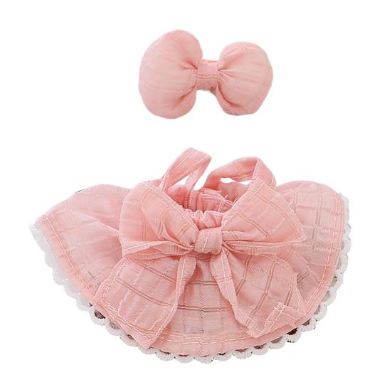 Doll Clothes for 17cm La Bubu 2-Piece Set Hair Clip Floral Dress Outfit Floral Hairpin Doll Accessory