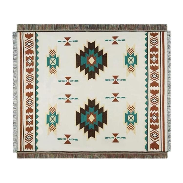 Ethnic Blanket Campings Picnics Mat Travel Rugs with Tassels Campings Equipment