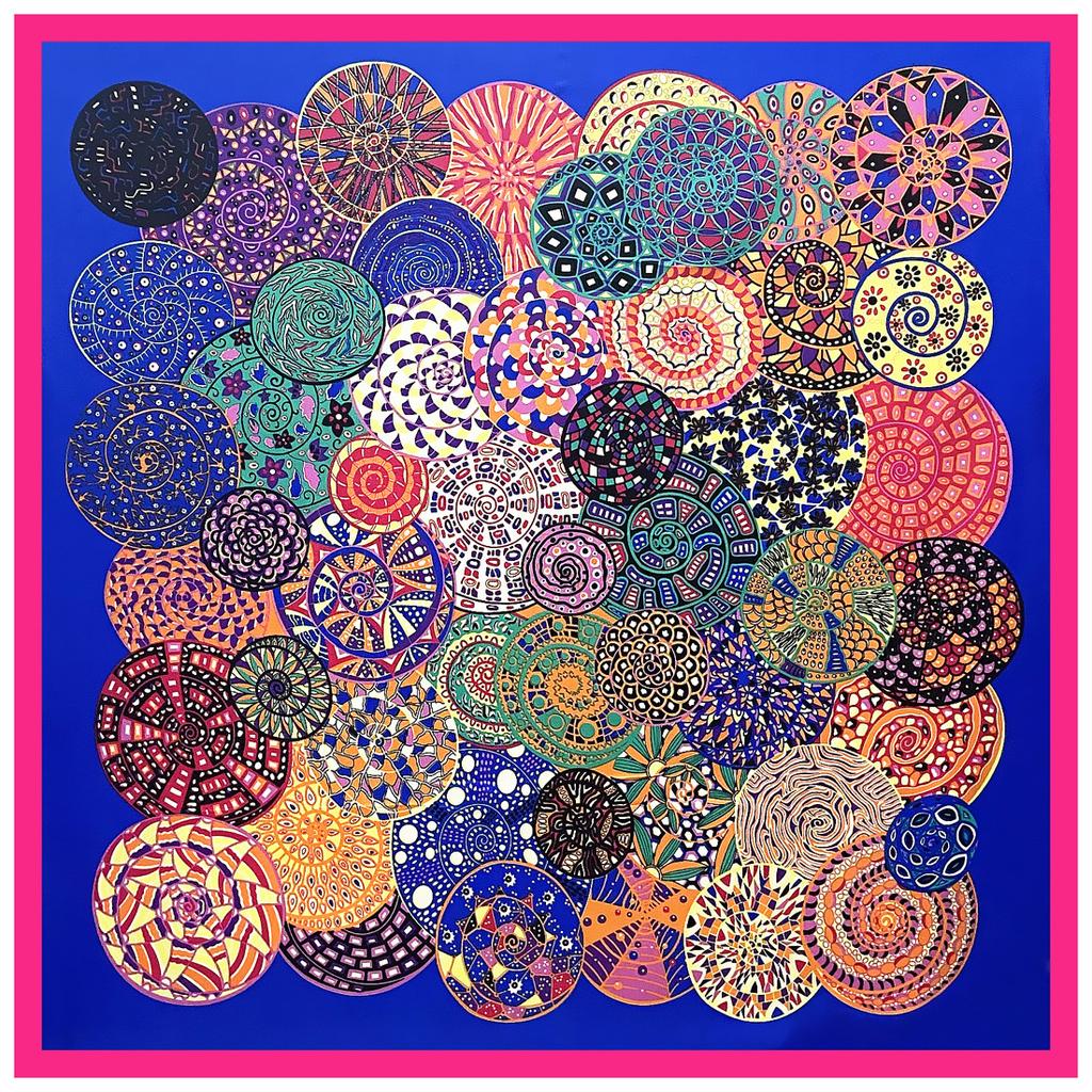 130cm Luxury Brand Welkin Snail Print Silk Scarf For Women Headband High Quality Large Square Scarves Female Twill Shawls