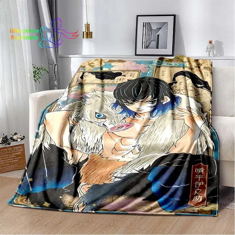 Hashibira Inosuke Demon Slayer Character Anime Blanket Lightweight Comfortable Soft Breathable Ultra Warm Blanket Bedding Travel
