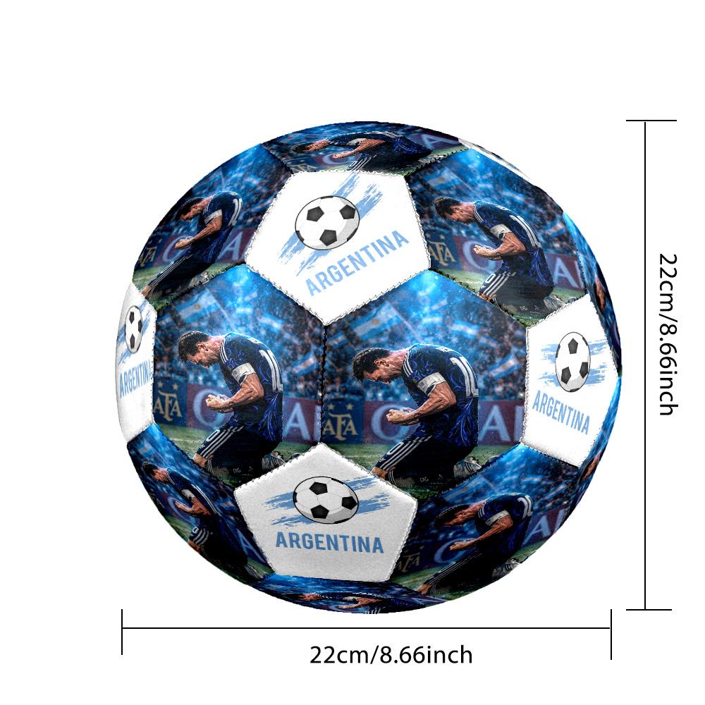 Messi 10 Number Argentina'S World Cup Glory Size 5 Soccer Ball Machine Sewn Indooroutdoor Training And Matches Perfect Commemorative Gift For Soccer L