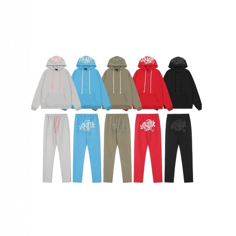Unisex Y2K Streetwear Hoodie Jogger Set Cotton Blend Loose Fit Casual Outfit Men Women