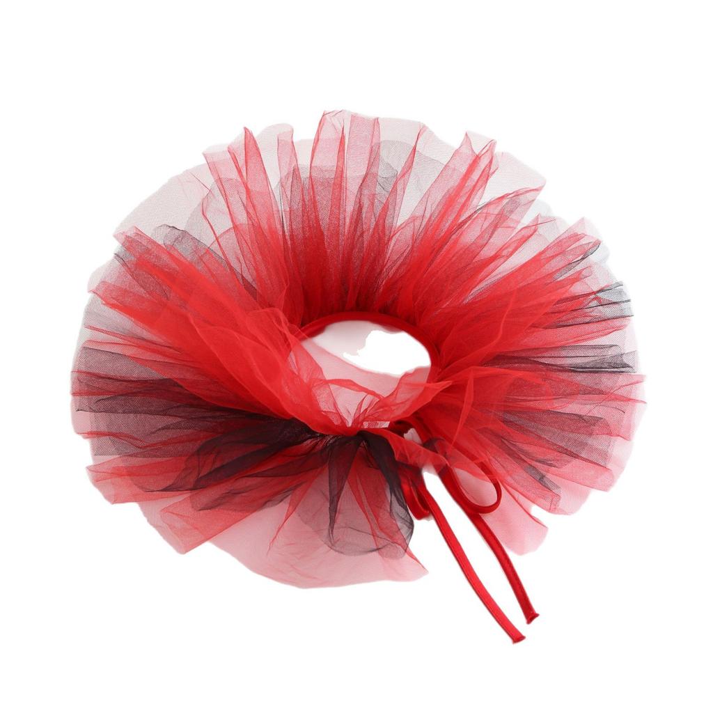 Colored Tulle Ruffled False Collar for Women Three-Layer Fake Collar for Halloween Costume Clown Neck Detachable Collar Shawl