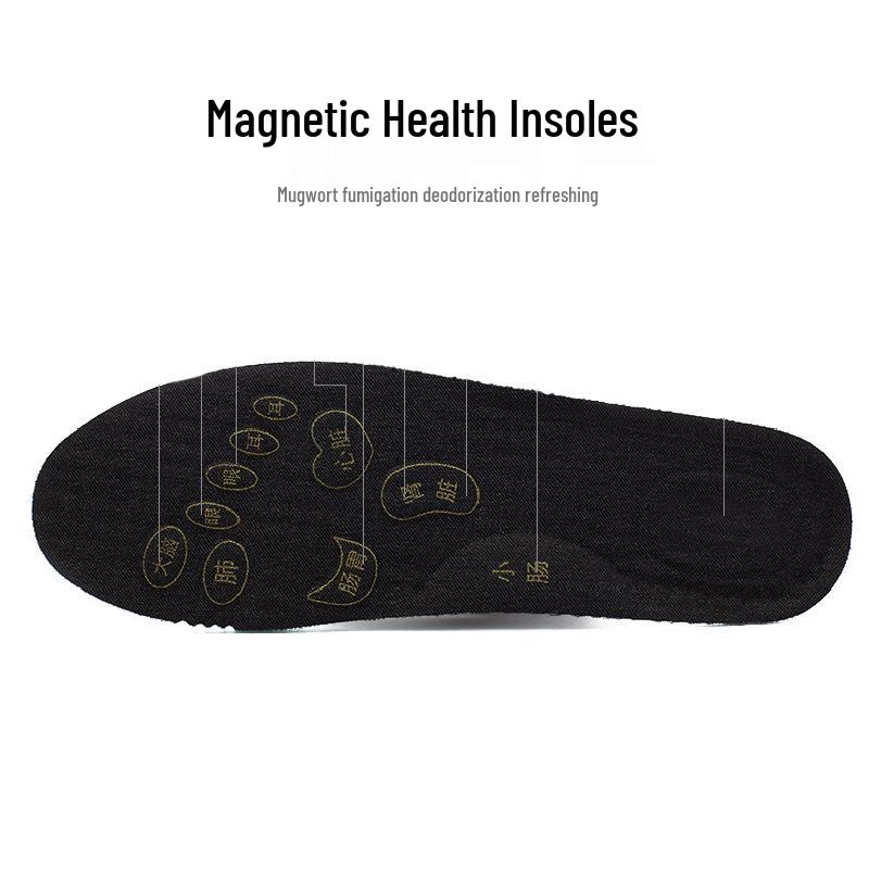 All-Season Magnetic Insole with Sweat Absorbency and Electric Pulse, featuring a Micro-Conductive Detection Chip