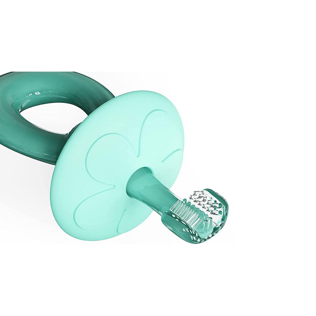 Baby Toothbrush Toddler Toothbrush for Age 0-5 Years Old, BPA Free Silicone Infant Toothbrush for Baby Gum Care with Baffle To Prevent Swallowing