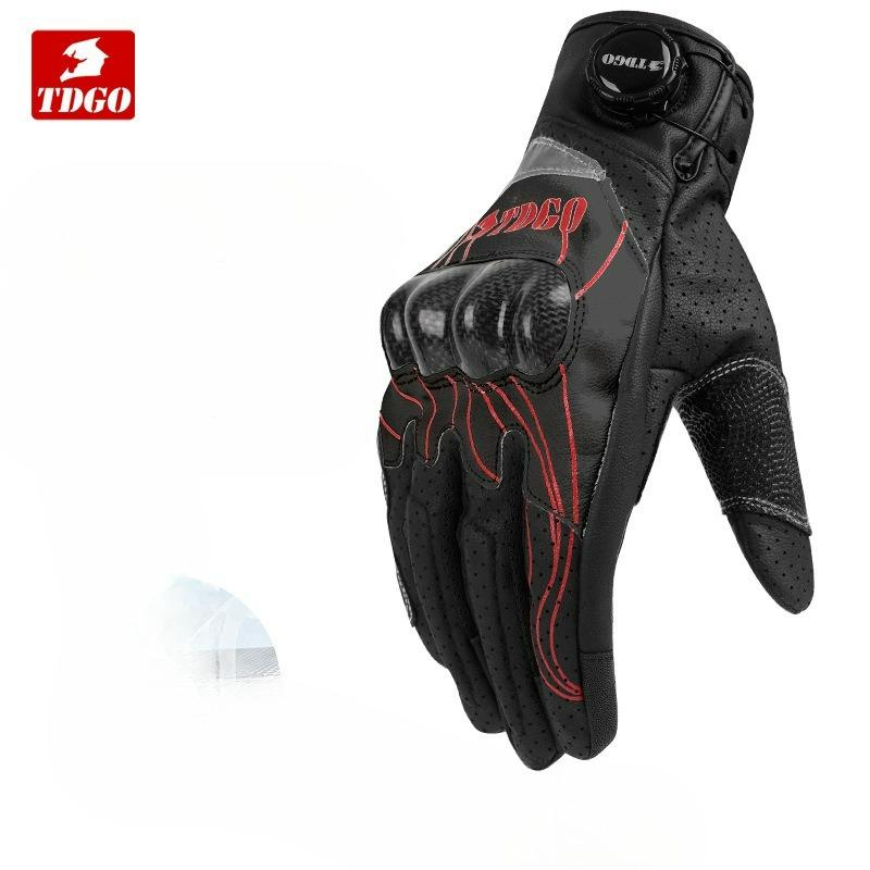 Motorcycle Riding Gloves Four Seasons Summer Unisex Carbon Fiber Touchscreen Shockproof Breathable Motorcycle Rider Gloves