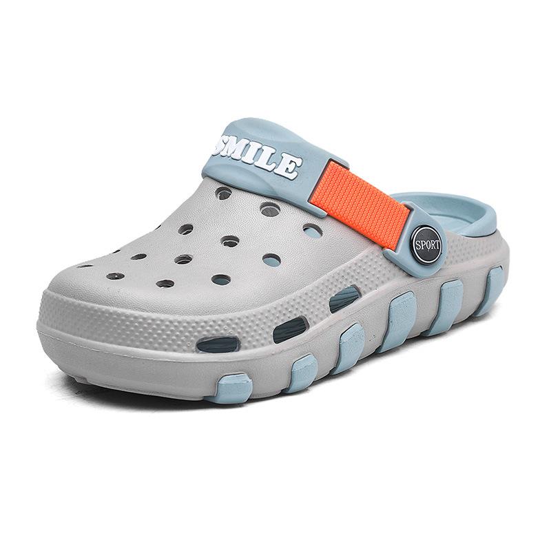 Children's Slippers Wear Boys and Girls Non-slip Bag Head Two Wear Beach Sandals Children Cute Thick-soled Hole Shoes Men