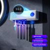 Electric Toothbrush Sterilizer UV Toothbrush Sterilization with 4 Slots Rechargeable Wall Mounted for Bathroom Toothbrush Holder