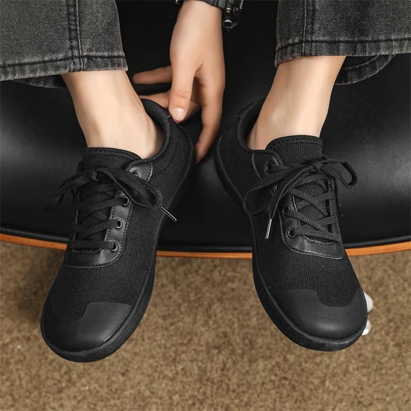 Fashion New Minimalist Shoes for Men Wide Toe Barefoot Zero Drop Shoes Casual Breathable Mesh Lightweight Walking Sneakers Man