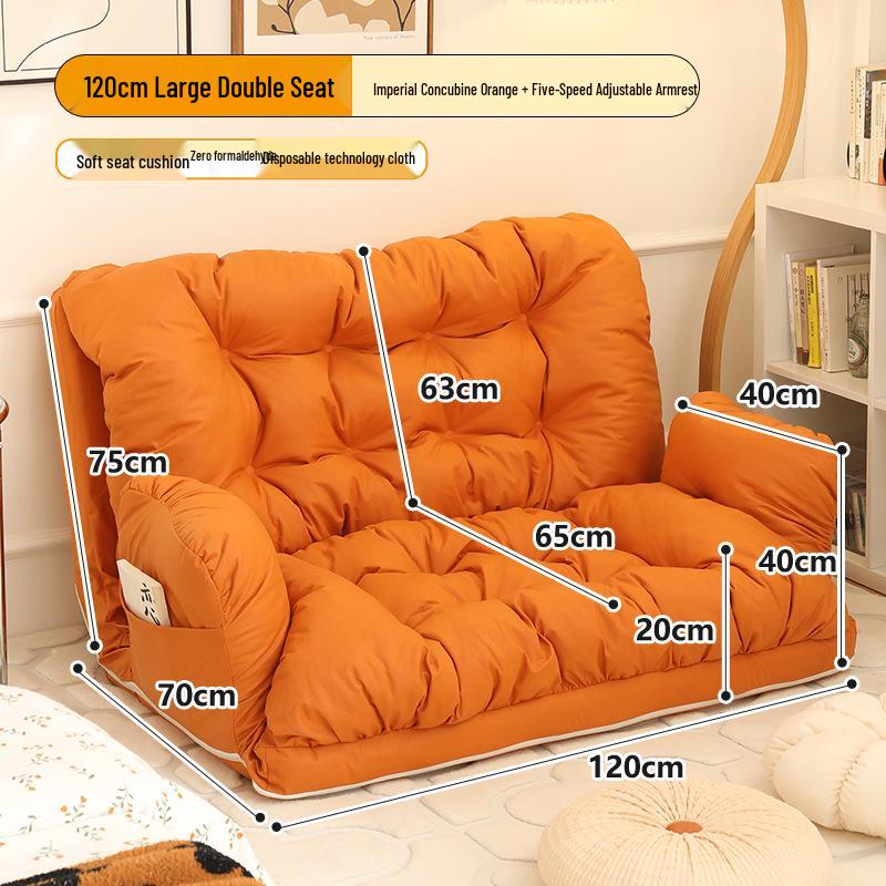 Reclining Tatami Chair: Foldable Single Sofa for Bedroom or Balcony