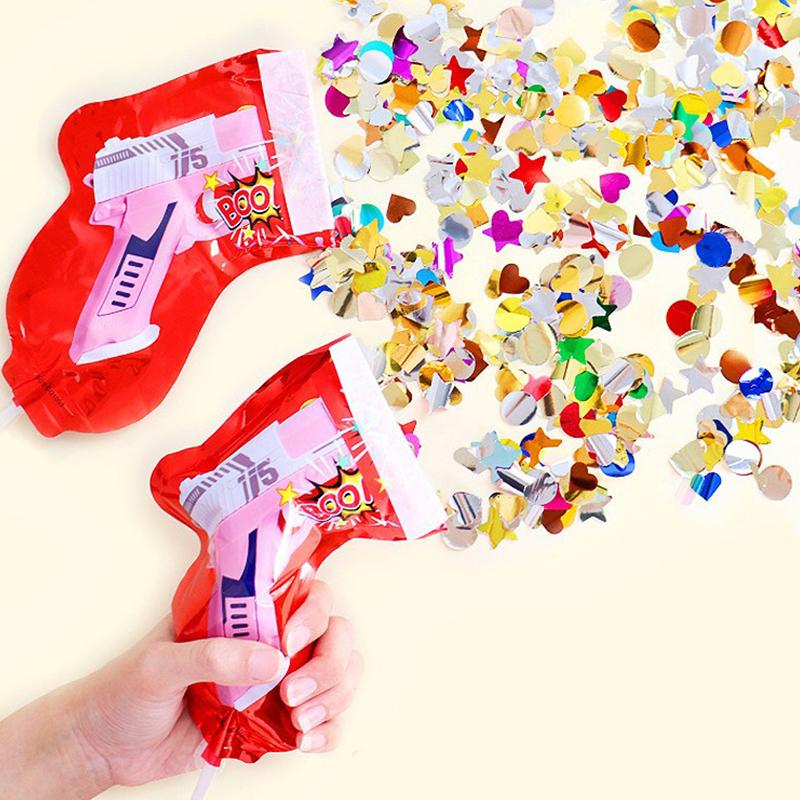 10Pcs Handheld Confetti Poppers Inflatable Multicolor Poppers Portable Prop For Birthday Party Family Gathering Outdoor Toys