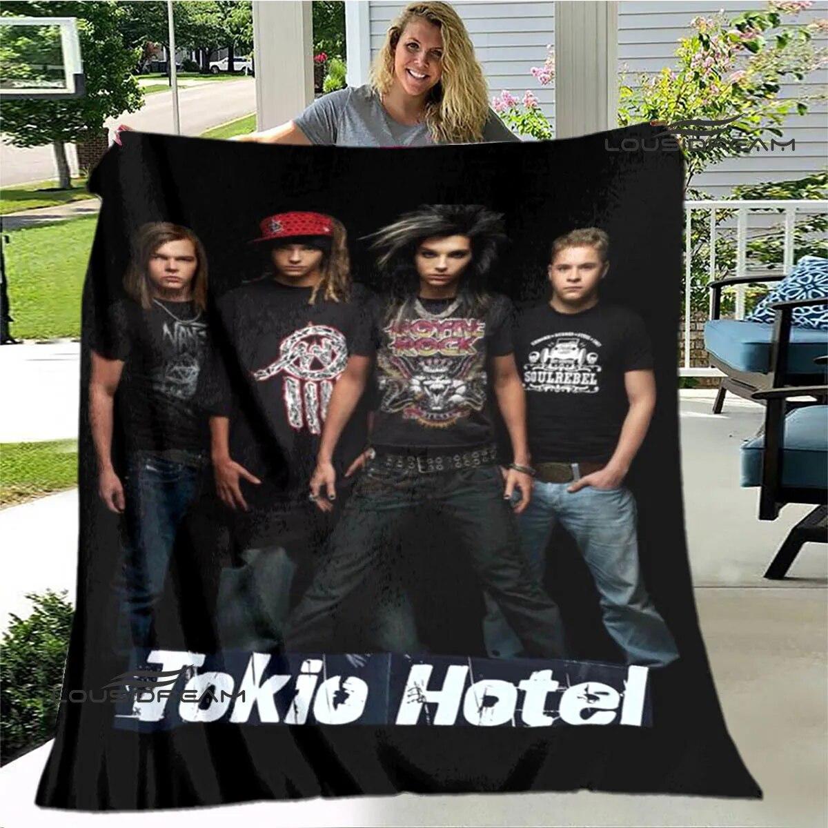 

Tokio Hotel Band Printed Blanket Kids Warm Blanket Flannel Soft Cozy Blanket Retro Fashion Warm Blanket Blanket for Gift All Seasons