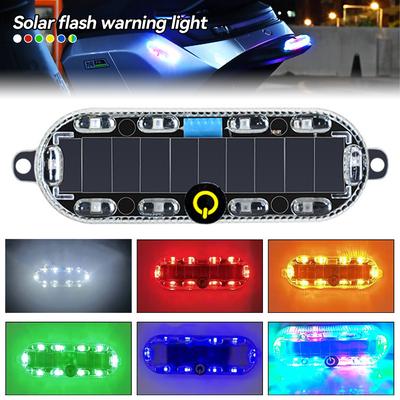 Solar Car Strobe Warning Light Auto Emergency Light Electric Motorcycle Truck Brake Taillight Waterproof Flashing Lights