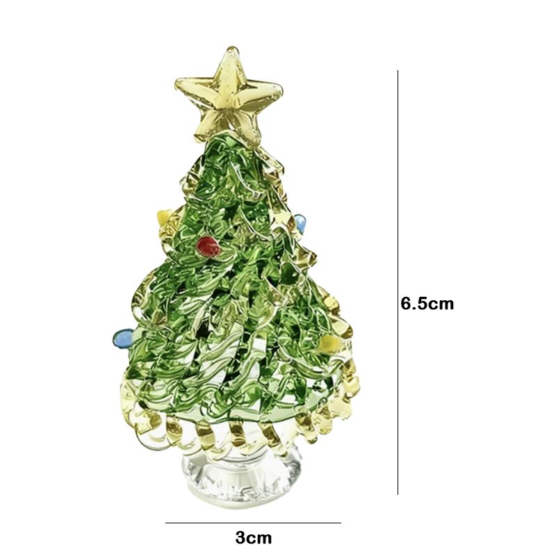 Glass Christmas Tree Ornament Ceramic Rotating Desktop Decoration Christmas Gift for Home Party Holiday Decor Decoration Props