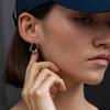 IngeSight.Z Exquisite Square Zircon 18K Gold Plated Square Stud Earrings for Women Exquisite Waterproof Stainless Steel Jewelry