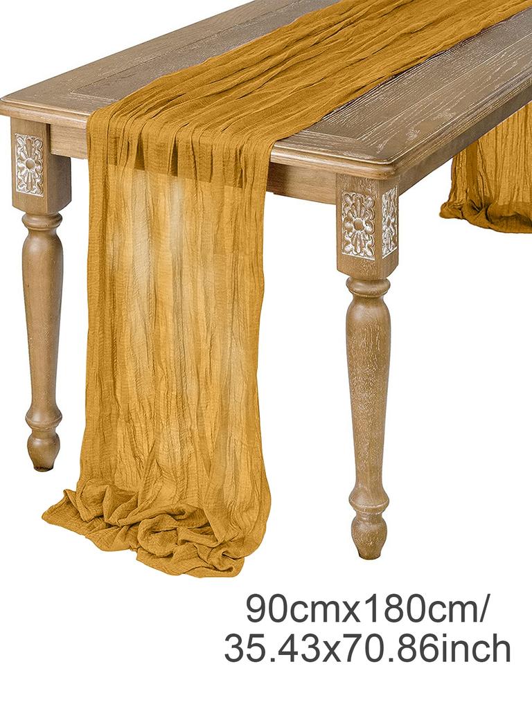 Semi-Sheer Gauze Table Runner Sage Cheesecloth Table Setting Dining Vintage Wedding Party Christmas Banquets Arches Cake Decor