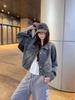 Women's Hong Kong Retro Washed Denim Polo Collar Jacket - Versatile Spring/Autumn Short Loose Fit