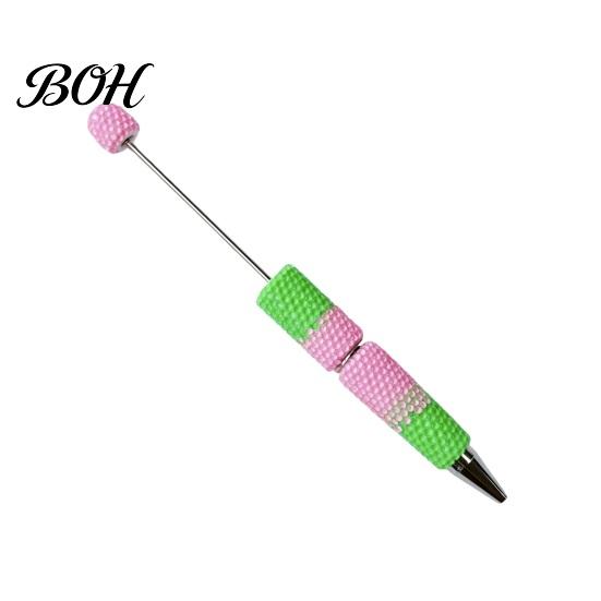 Beadable Ballpoint Pens DIY Pen, Colorful Fancy Beaded Crafting Gift for Students, Party Favors, Creative Office Supplies Novelty Rainbow