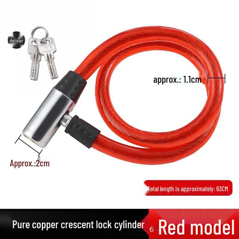Portable Anti-theft Steel Cable Lock for Bikes and Glass Doors