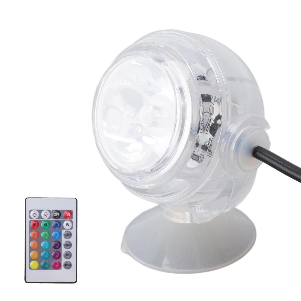 Kulatá vodotěsná ponorná lampa do akvária LED pro změnu barvy světla do akvária 1W