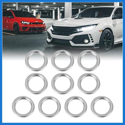 10pcs M12 Silver Tone Oil Drain Plug Gaskets Replacement for Toyota 35178-30010 Auto Accessories