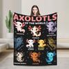 Super Warm Blanket Girls Boys Decorative Cute Kawaii Axolotls of The World Axolotl Bedding Throws  Flannel Bedspread