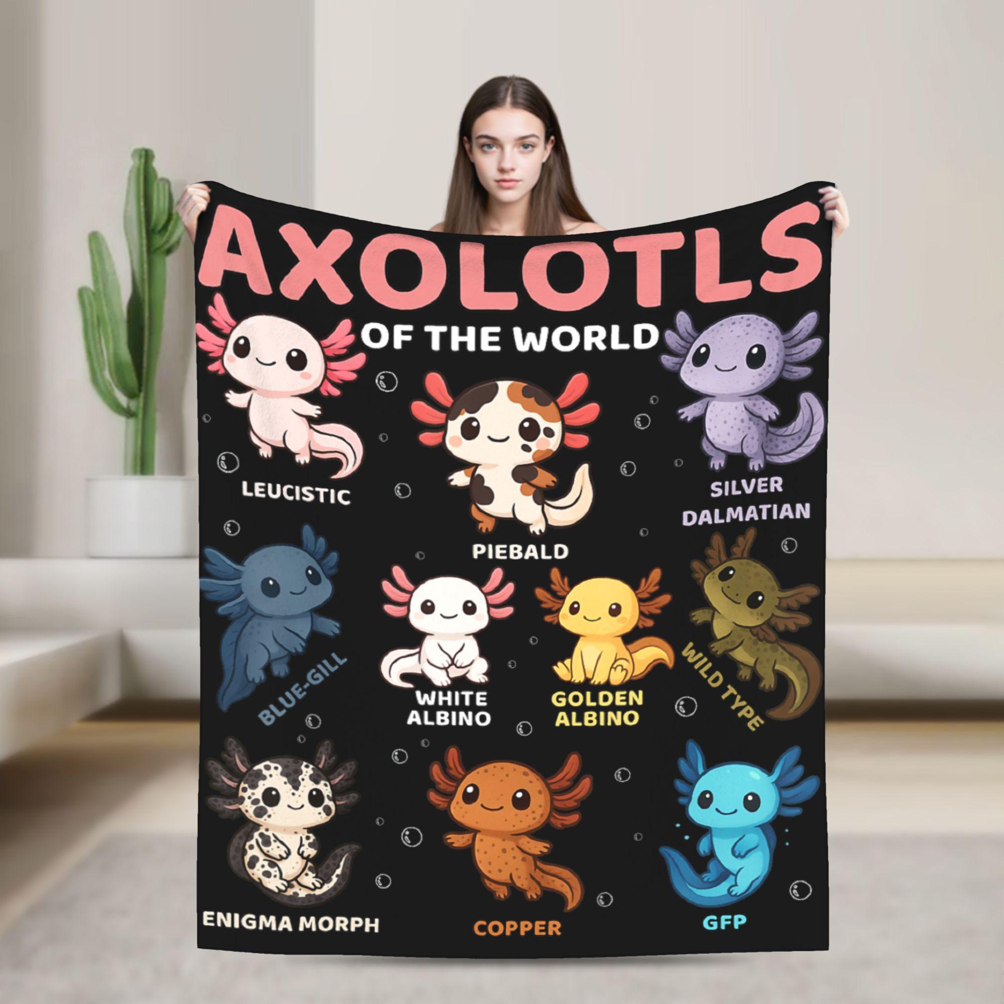 

Super Warm Blanket Girls Boys Decorative Cute Kawaii Axolotls of The World Axolotl Bedding Throws Flannel Bedspread 75x100cm (30x40inch)