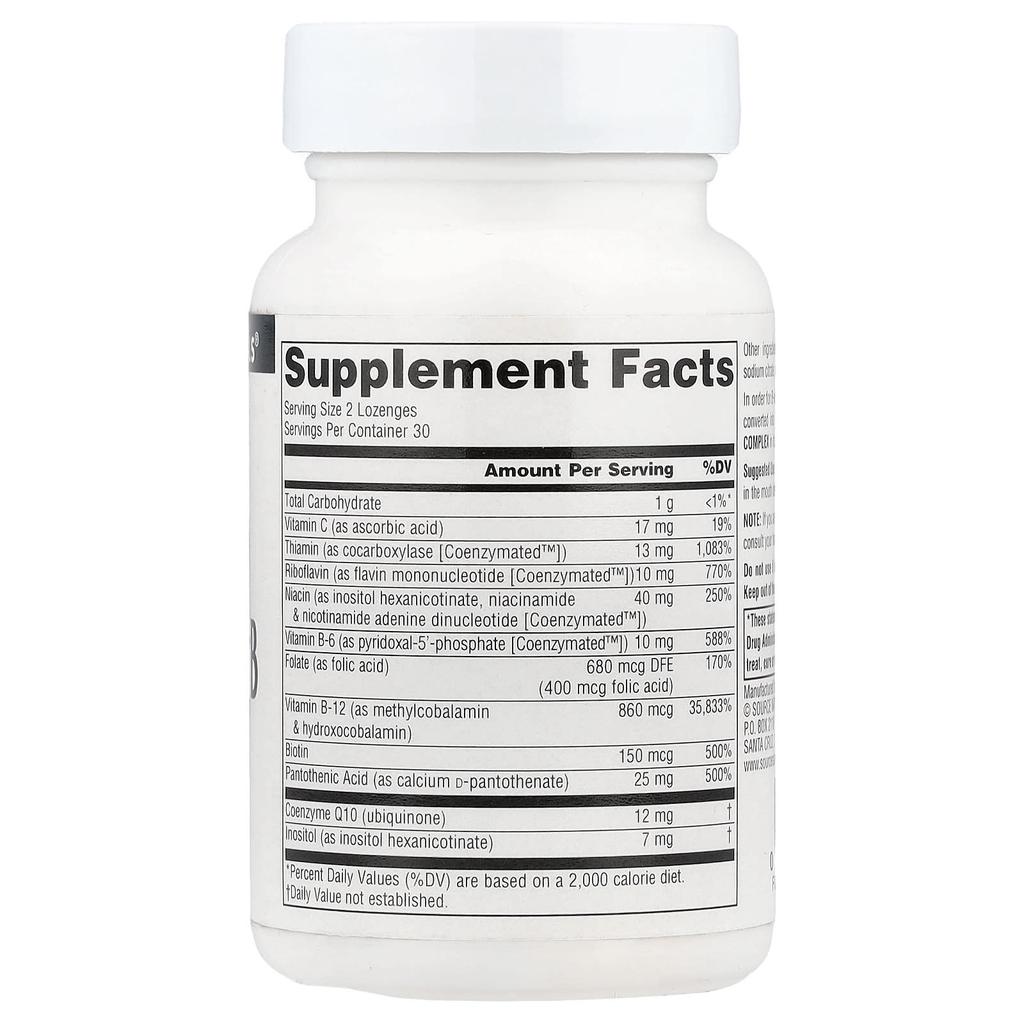 Coenzyme B Complex, Peppermint Flavor, 60 Lozenges
