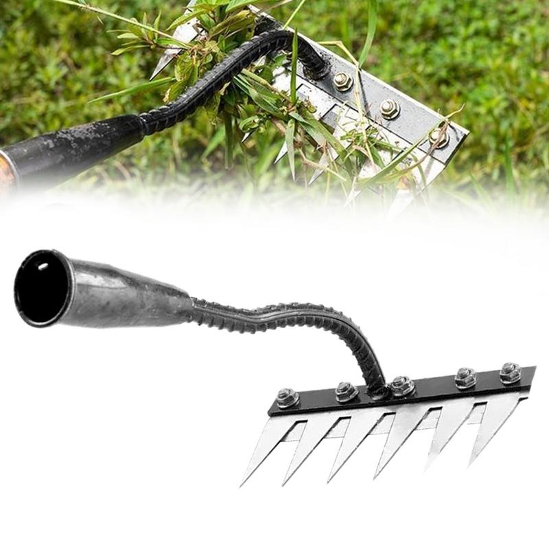 5/6 Teeth Garden Hoe Gardening Weeding Tools Manganese Steel Weeding Rake Grasping Raking Loosening Soil Nail Rake Farm Tools