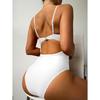 2024 Multicolor Strappy One-Piece Swimsuit: Women's Tummy Control Triangle Bikini with Hollow Out Design for Hot Spring Swimwear.