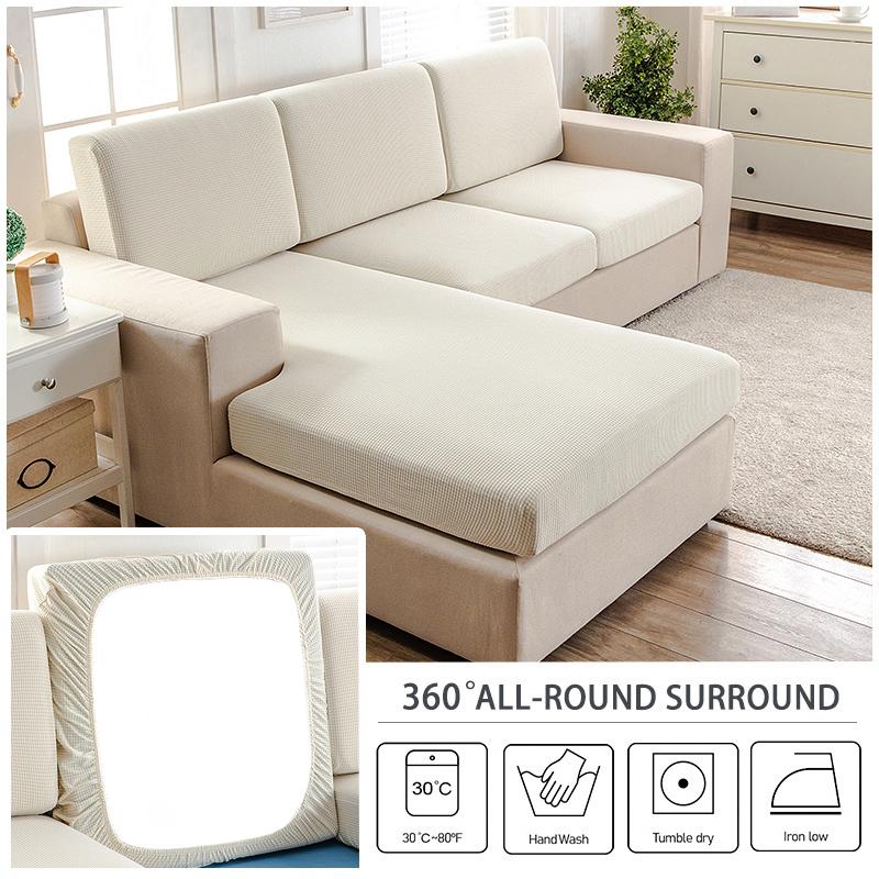 Water-Resistant Sofa Seat Cushion Slipcovers Sectional Couch Cushion Cover Stretch Non-Slip Furniture Protector For Kids, Pets