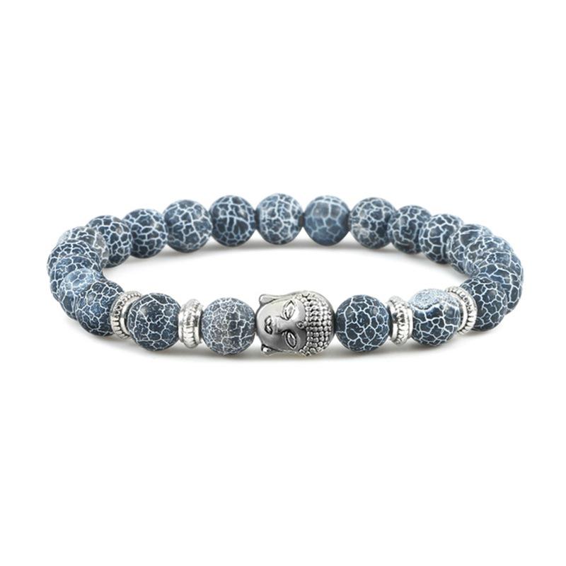 Trendy Tiger Eye & Volcanic Stone Beaded Bracelet with Buddha Head - Multiple Styles for Women