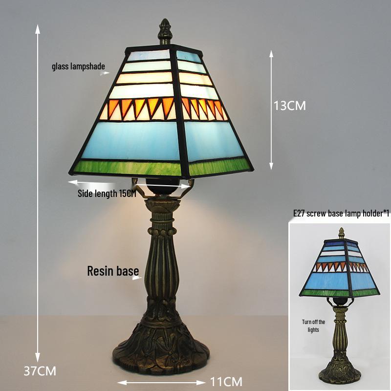 Tiffany Vintage Stained Glass Table Lamp for Bedside or Cafe