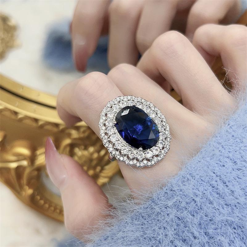 Elegant French Retro Ruby Oval Ring: Women s Adjustable, Exquisite, Versatile Jewelry Adjustable Open