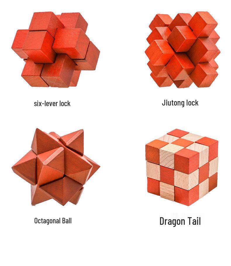 Wooden Educational Toys: Baby & Toddler Developmental Unlocking Set (6 Pieces)