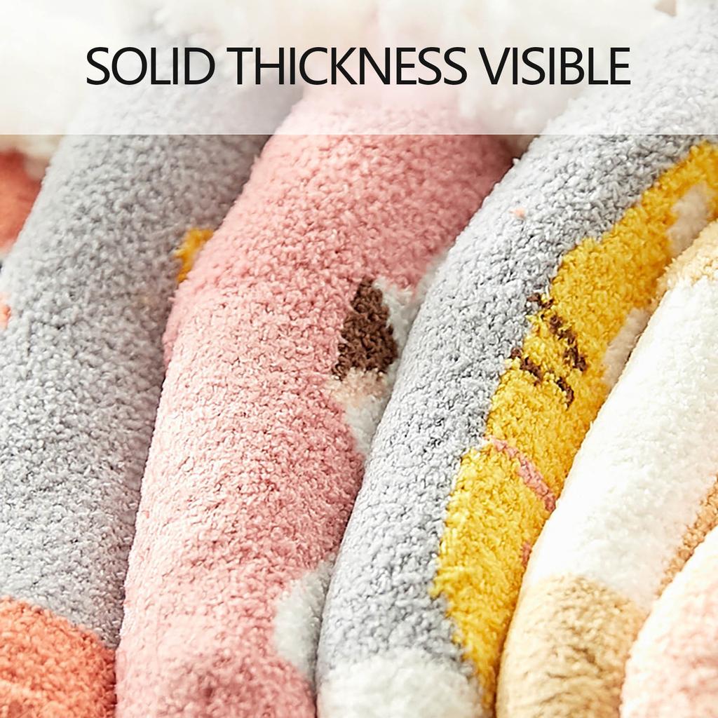 Women Print Thickened Fleece Non- Winter Carpet Socks Floor Socks Snow Socks