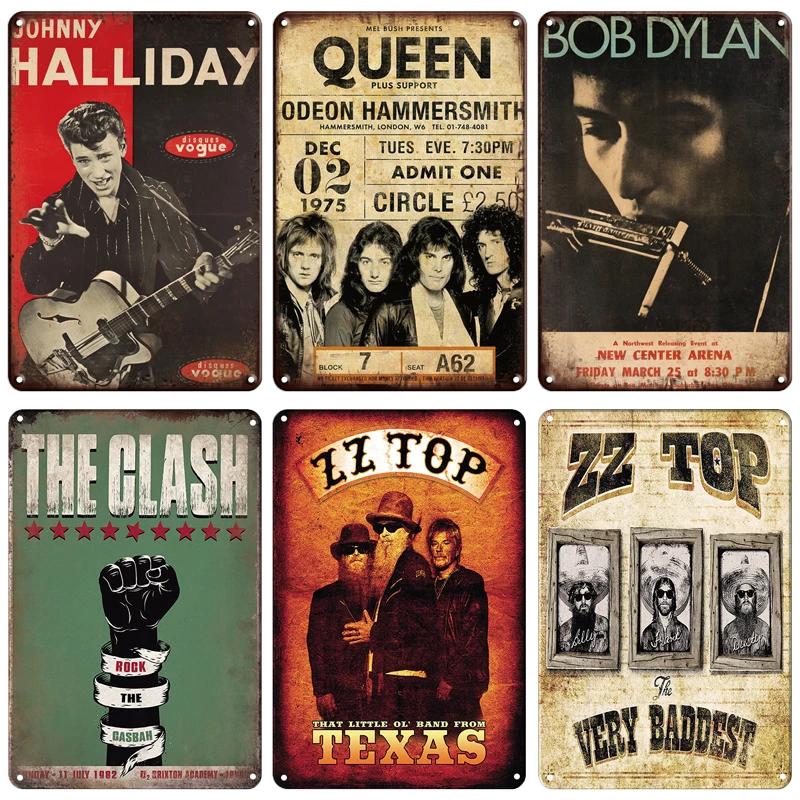 Retro Famous Rock Band Tin Sign Singer Poster Metal Plaque Vintage Metal Plate For Coffee Bar Pub Man Cave Room Home Wall Decor