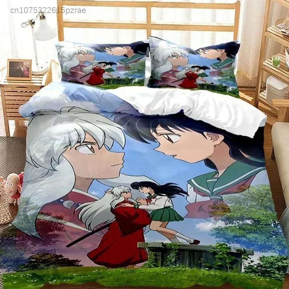 3D Print Anime Inuyasha Duvet Cover Sesshoumaru Bedding Set Double Twin Full Queen Kids Bedclothes Quilt Cover