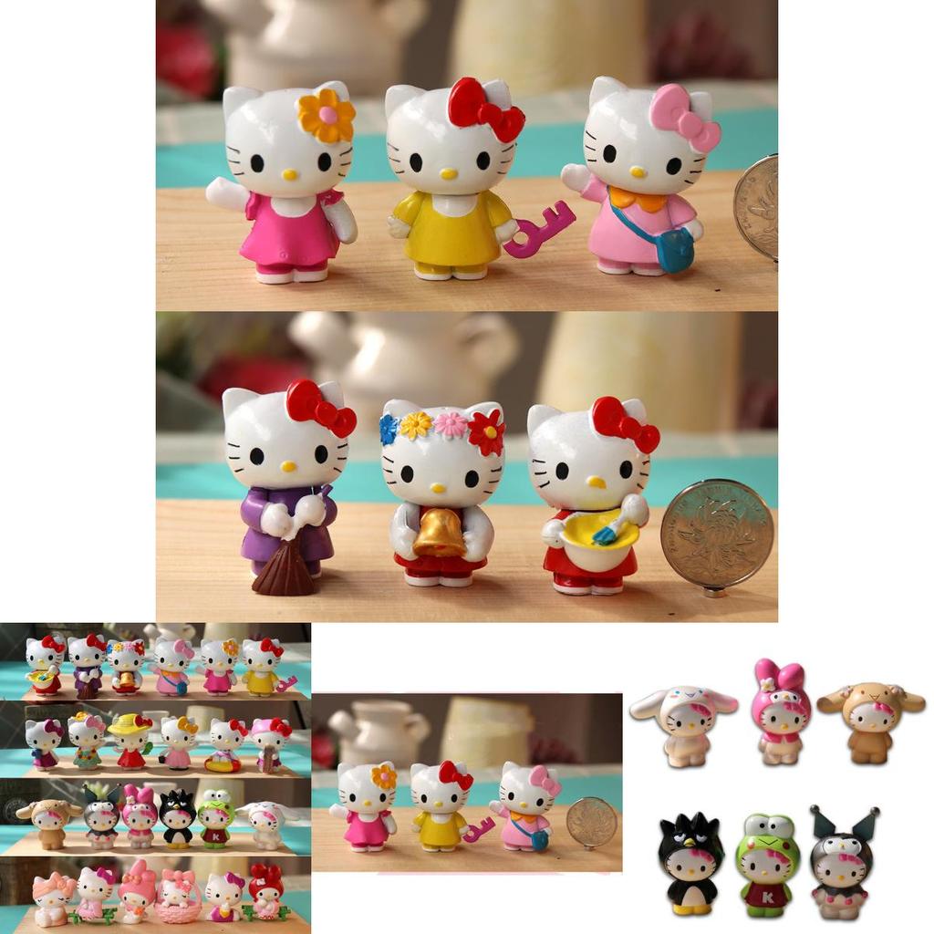 Adorable 6pcs Hello Kitty Kuromi Sanrio Cute Dolls Accessories For Collectors