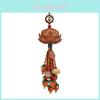 Feng Shui Car Decor With Red Sandalwood Lotus Pendant For Rearview Mirror