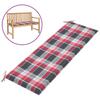 Day and Night - Day and Night Garden Bench Cushion Red Checkered Oxford Fabric 150x50x3 Cm