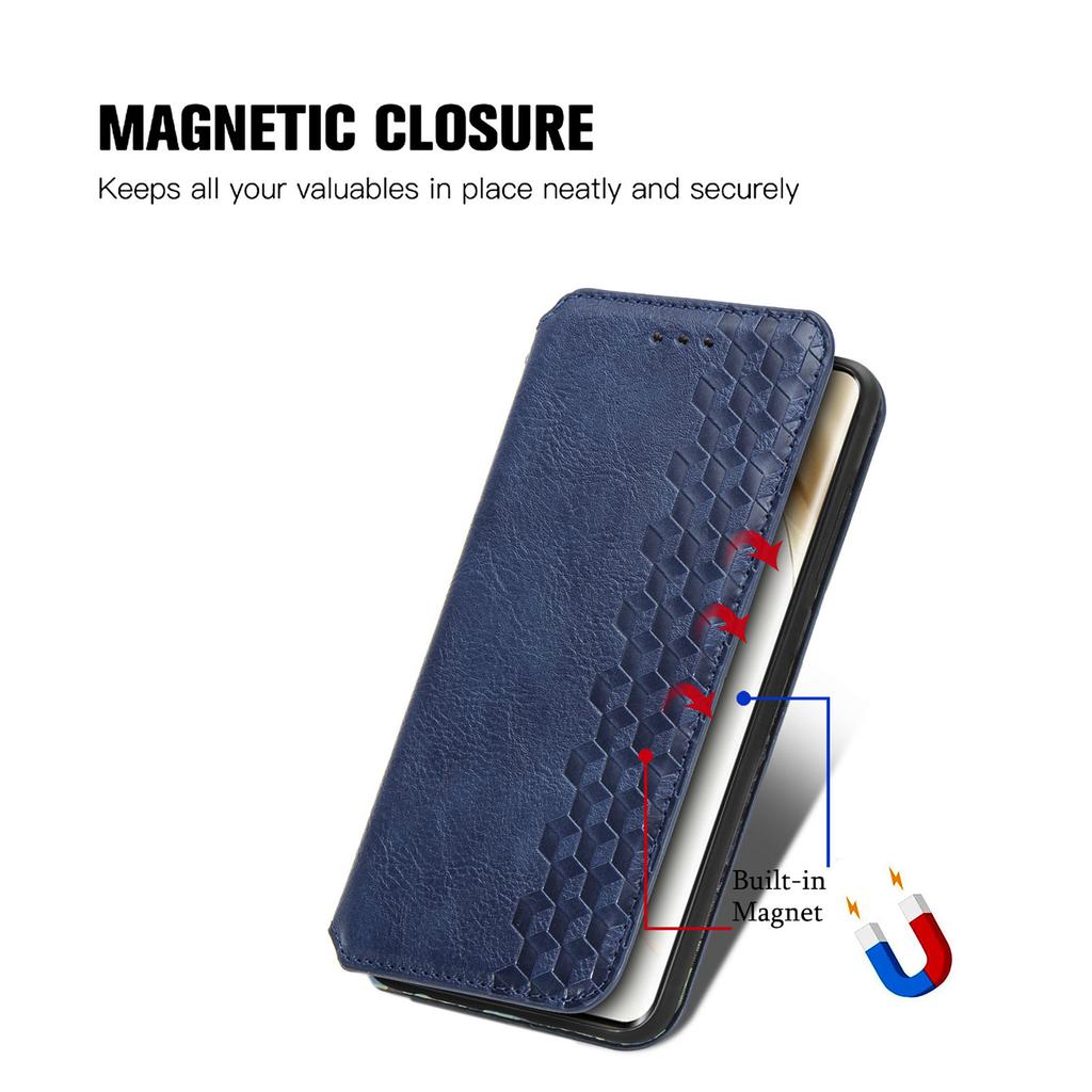 For Honor 200 Pro 5G PU Leather Case Rhombus Imprint Wallet Stand Phone Cover