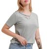 Women Summer Short-Sleeved V-Neck Top Loose Korean Style Casual Sexy T-Shirt