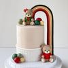 12pcs Christmas cartoon red sweaters, green shirts, teddy bear figurines, rainbow arches, gift boxes, soft rubber cake decoratio