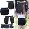 Multi-pocket Apron Belt Bag Black Tool Pouch Fashion Waist Pack  Travel